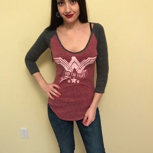 Wonder Woman baseball red and gray shirt long